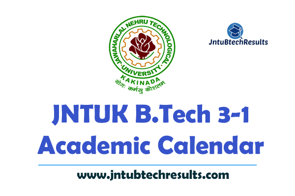 JNTUK B.Tech 3 1 Sem Academic Calendar for A.Y.2022 23