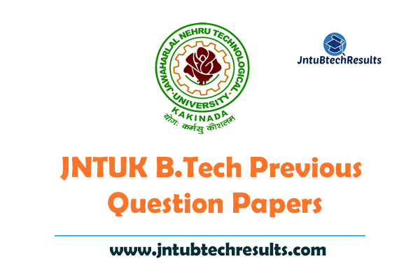 JNTUK B.Tech Previous Question Papers R20 R19 R16 R13 R10