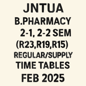 JNTUA B.Pharmacy 2-1