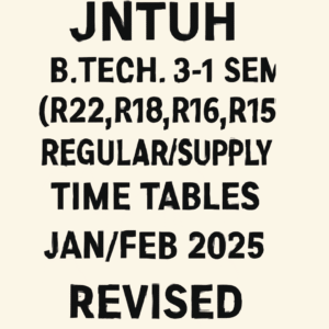 JNTUH B.Tech 3-1 Sem