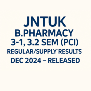 JNTUK B.Tech 3-1 Sem Regular/Supply